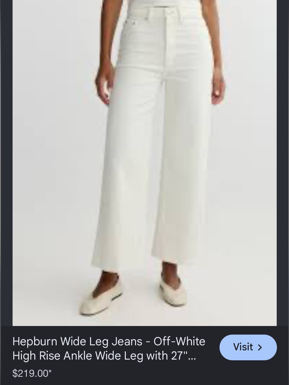 DL1961 Cream Wide-Leg Raw-Hem Jeans